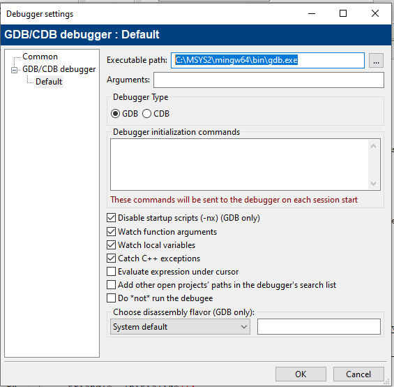 code blocks debugger not working