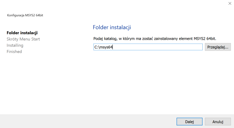 instalacja MSYS2